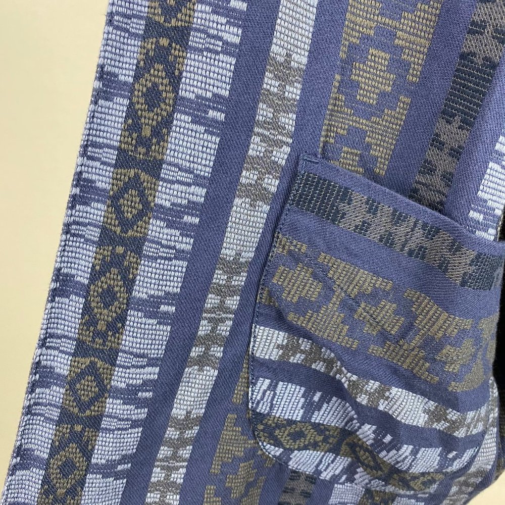 Ae M Patterned Open Front Cardigan Top Pockets - image 5